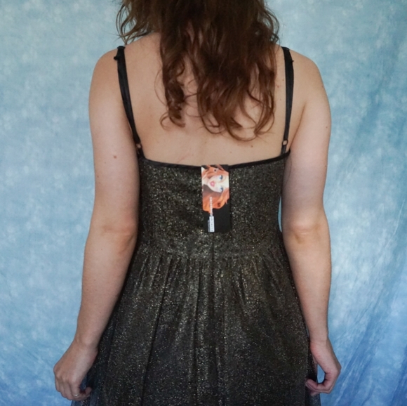 Gold Metallic Party Dress - Picture 3 of 4
